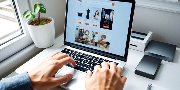 Laptop with affiliate marketing website