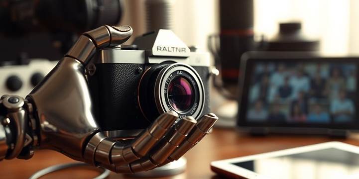 Robot hand, camera, and content creation.